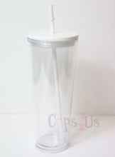 Load image into Gallery viewer, 24oz Dupe Double Wall Tumbler - White lid/straw
