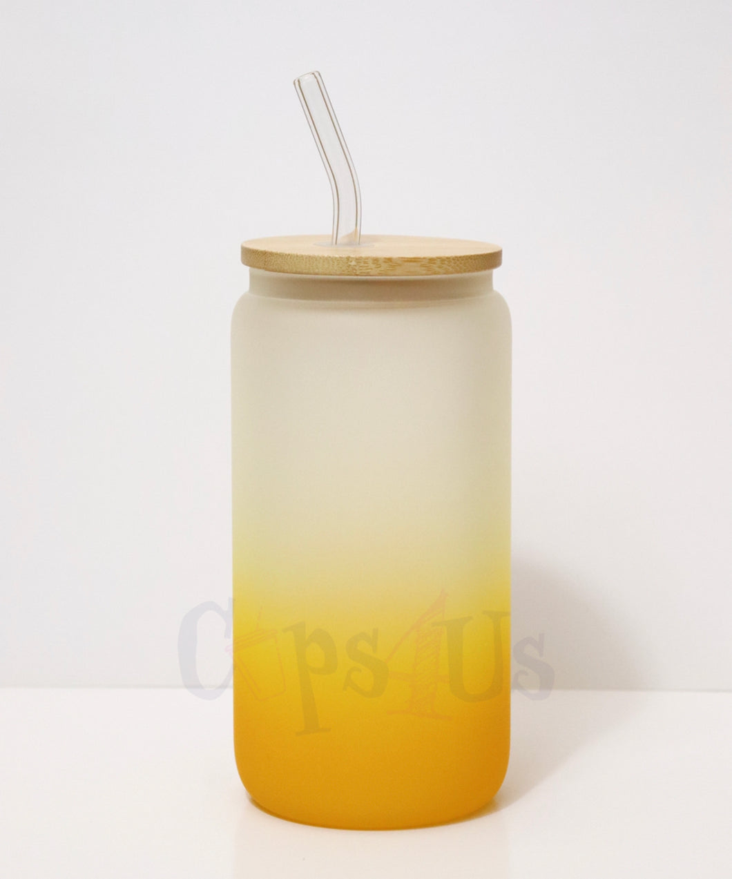 Yellow Gradient Glass Can Sublimation 16oz