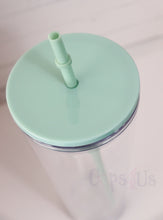 Load image into Gallery viewer, 24oz Dupe Double Wall Tumbler - Mint lid/straw
