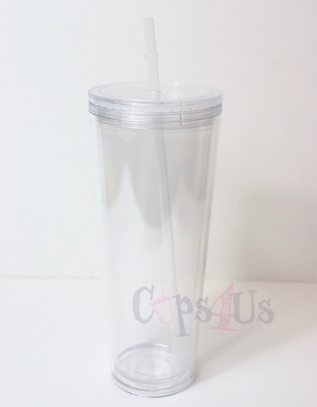 24oz Dupe Double Wall Tumbler - Clear lid/straw