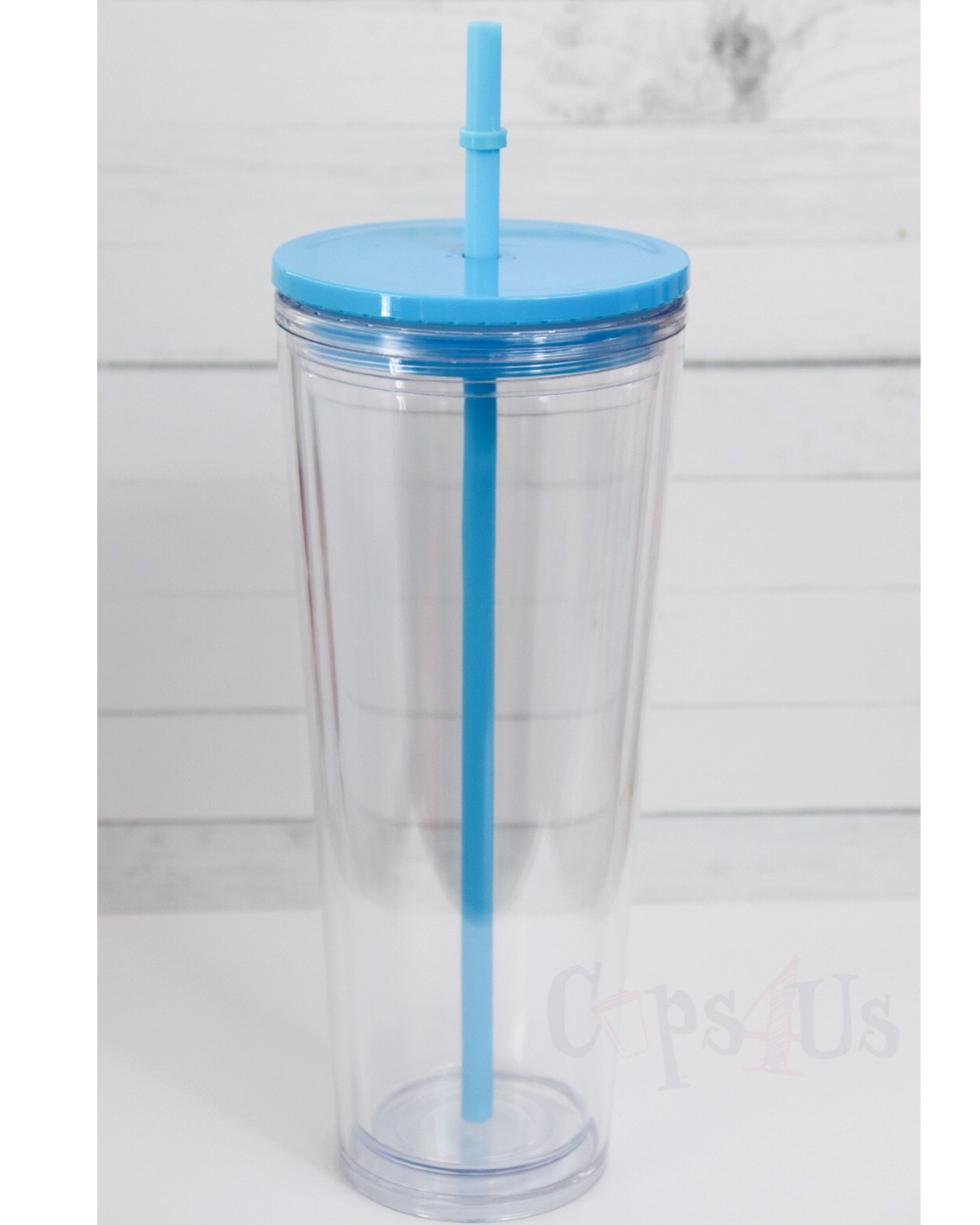 24oz Dupe Double Wall Tumbler - Bright Blue lid/straw
