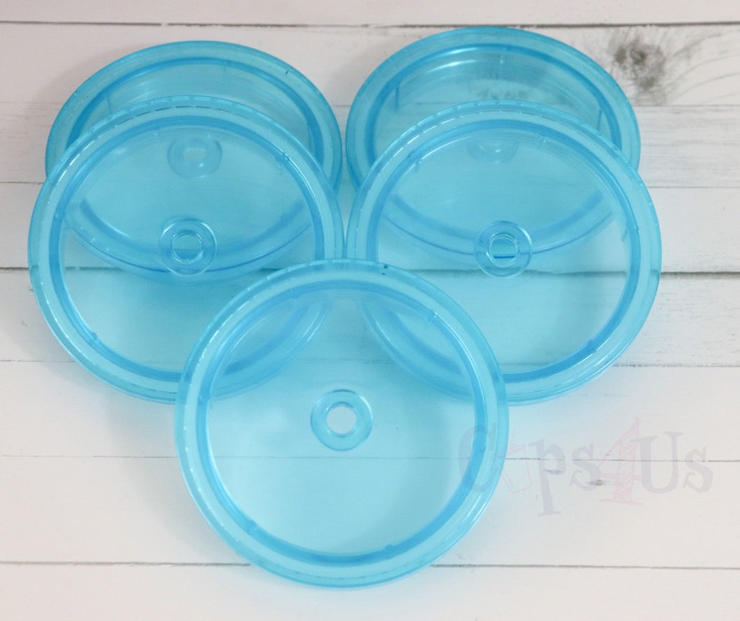Transparent Blue Acrylic Tumbler Lid - 5pck