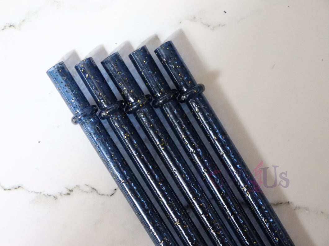 Glitter Straw -Blue 5pck