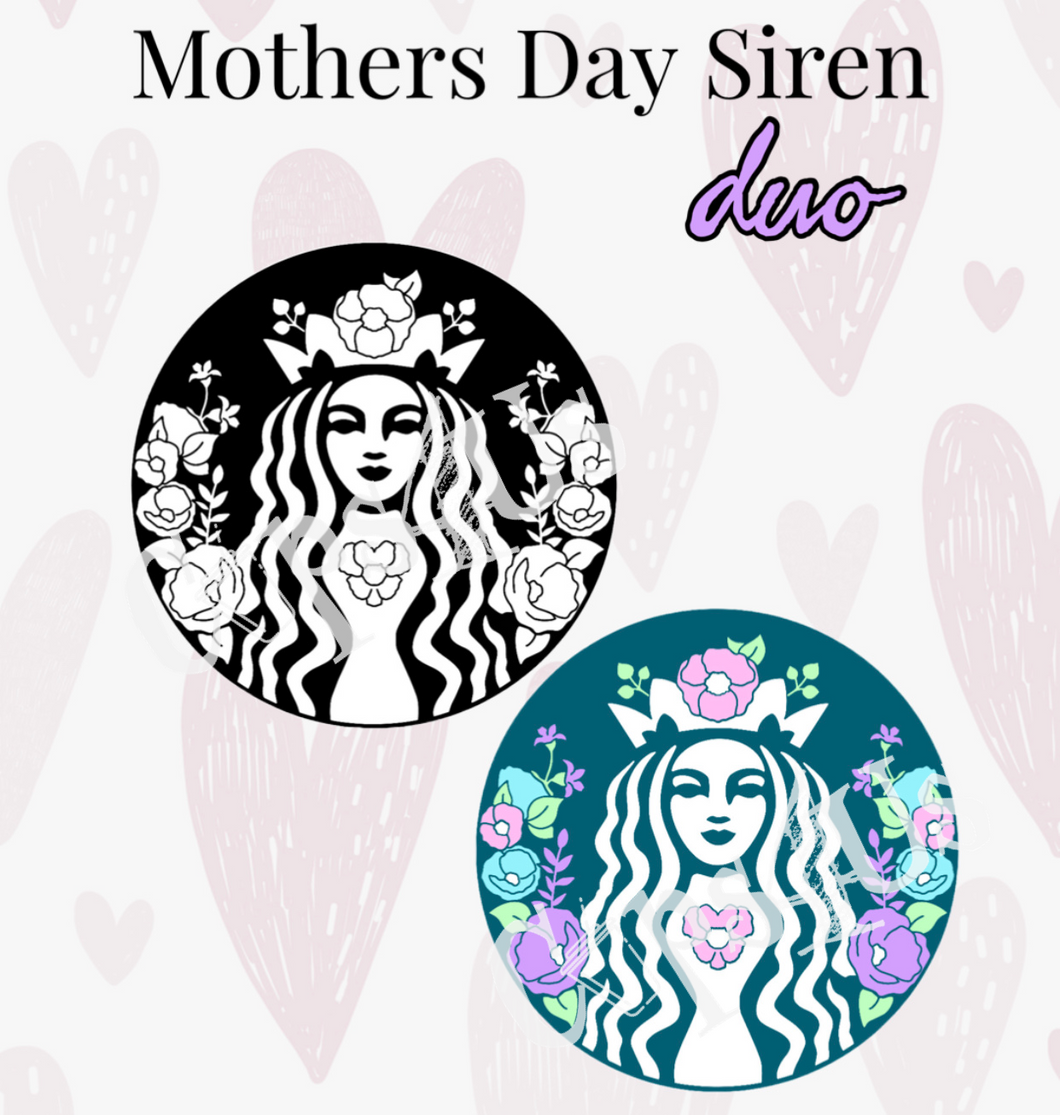 Mom Floral Siren duo SVG/DXF/PNG